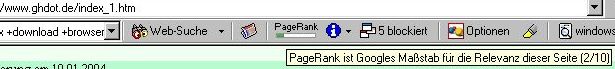 PageRank vom 29.02.2004, Seite: www.ghdot.de/index_1.htm