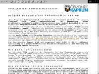 Seite über Projekt-Präsentation Gedenkstätte Kaprun
